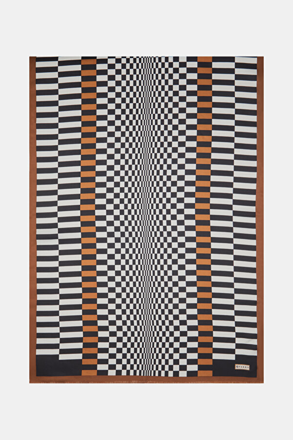 GEOMETRİK DESENLİ TWILL İPEK ŞAL 2