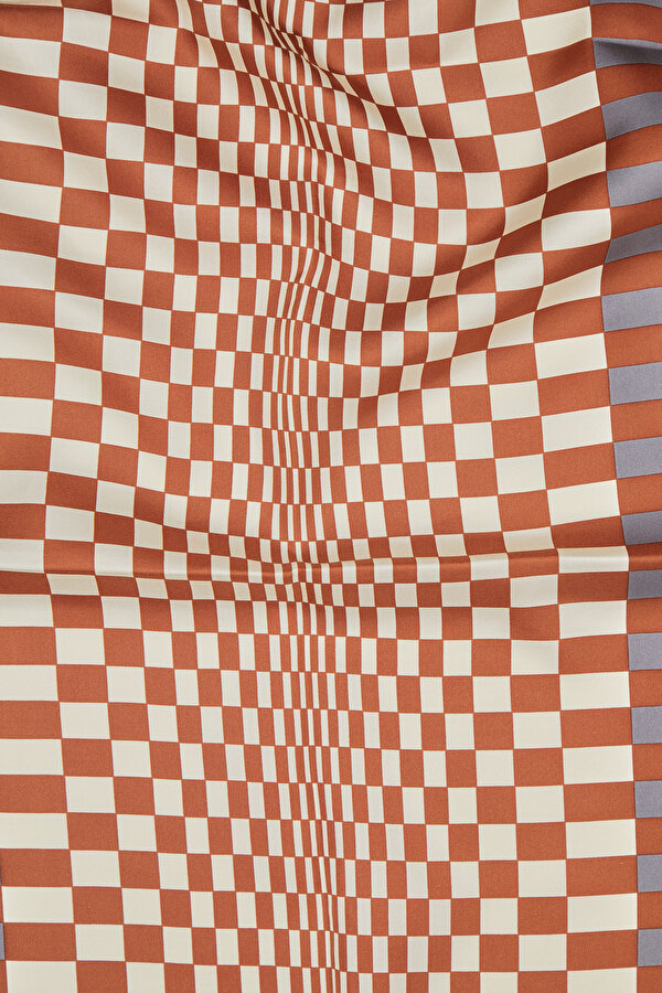 GEOMETRİK DESENLİ TWILL İPEK ŞAL 2