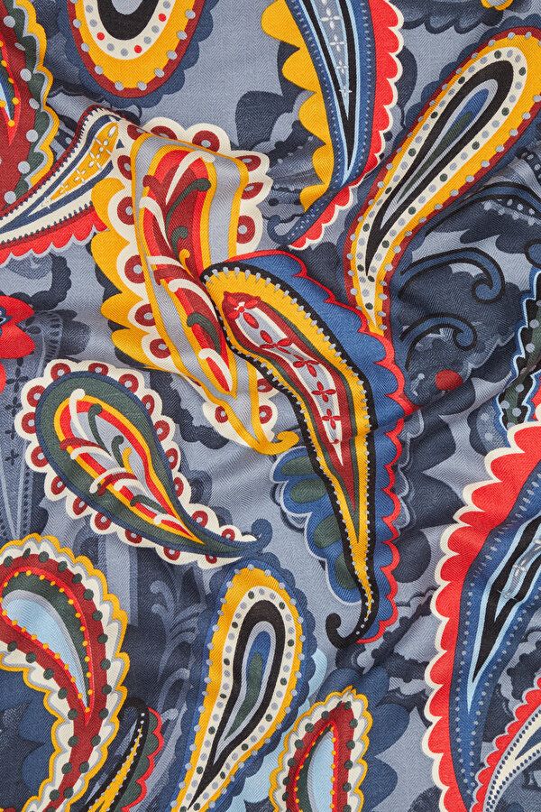 SMOKED PAISLEY PATTERNED CASHMERE/SILK SHAWL 2