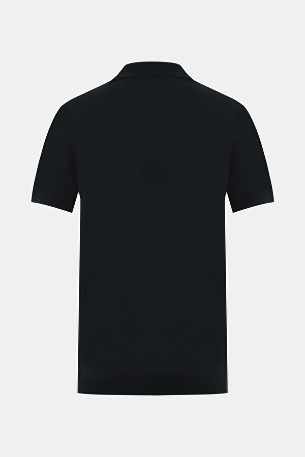 BLACK POLO NECK SHORT SLEEVE TSHIRT 2