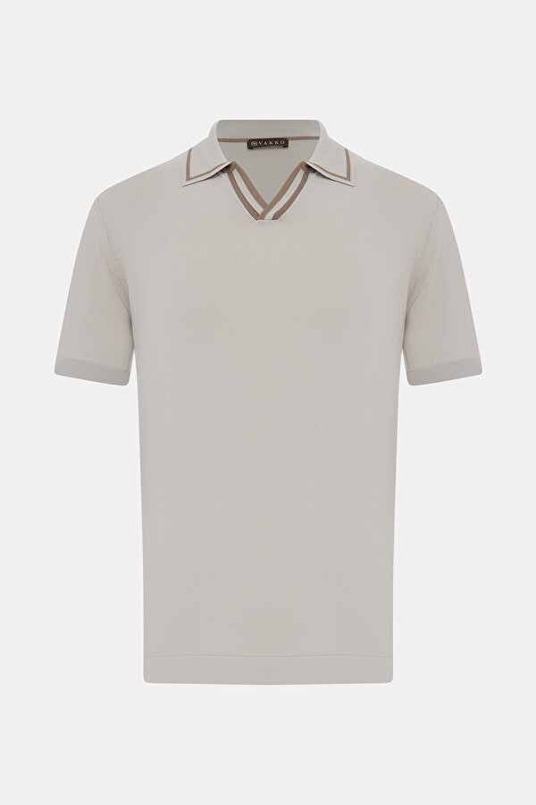 STONE POLO NECK SHORT SLEEVE TSHIRT