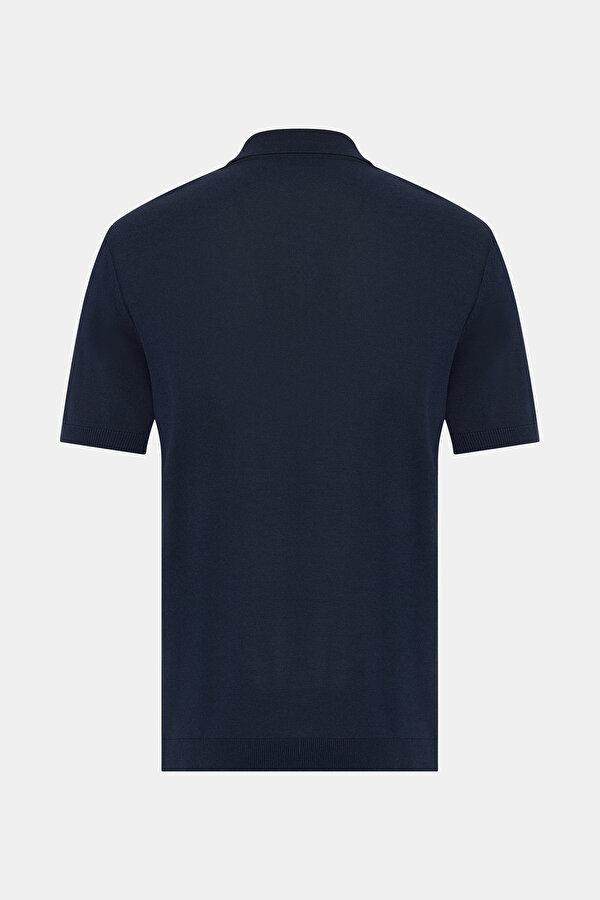 NAVY BLUE POLO NECK SHORT SLEEVE TSHIRT 2