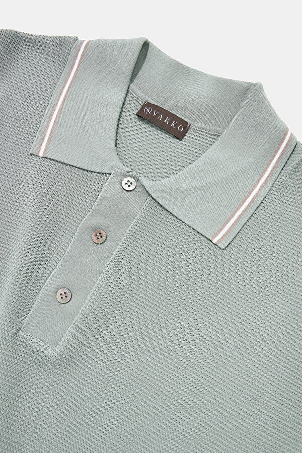 LIGHT GREEN POLO NECK SHORT SLEEVE TSHIRT 7
