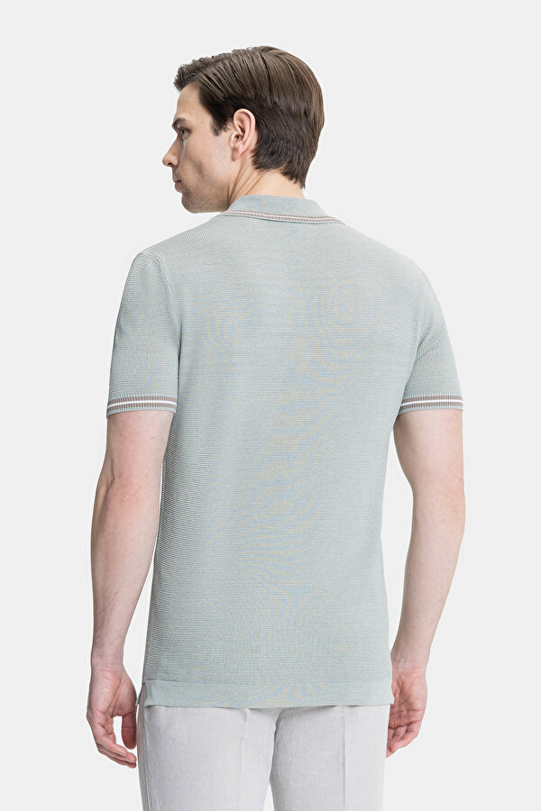 LIGHT GREEN POLO NECK SHORT SLEEVE TSHIRT 2