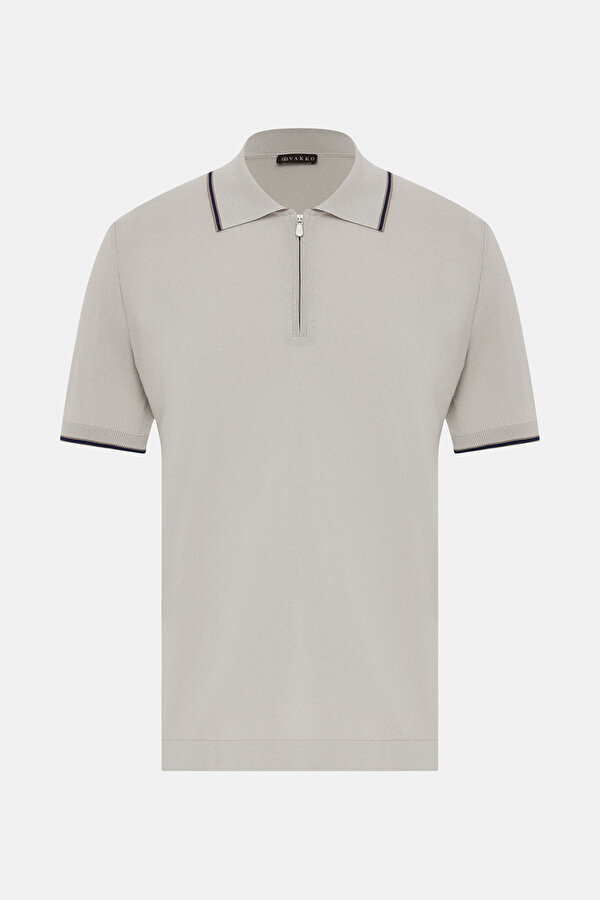 STONE POLO NECK SHORT SLEEVE TSHIRT