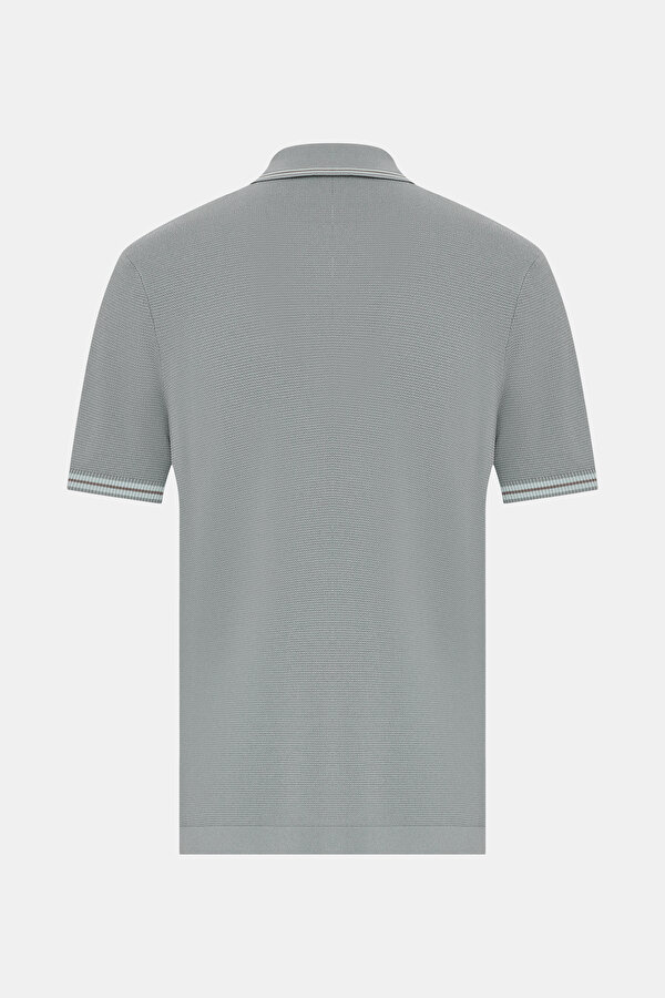 GREY POLO NECK SHORT SLEEVE TSHIRT 2
