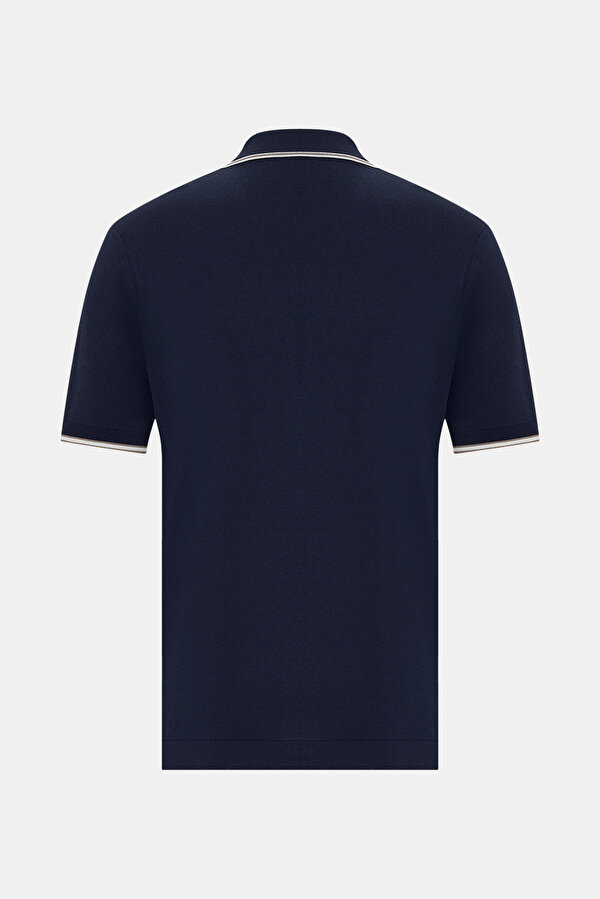 NAVY BLUE POLO NECK SHORT SLEEVE TSHIRT 2