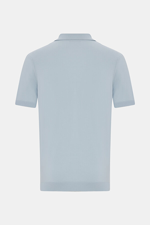 LIGHT BLUE POLO NECK SHORT SLEEVE TSHIRT 2