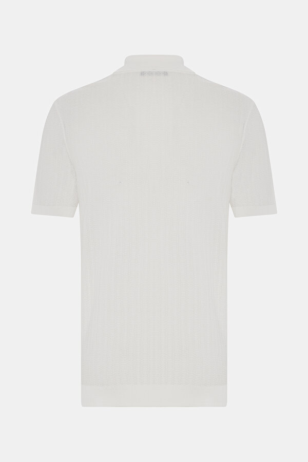 ECRU POLO NECK SHORT SLEEVE TSHIRT 2
