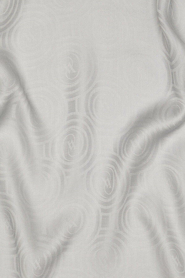 GREY JACQUARD MODAL /WOOL / SILK SHAWL 2