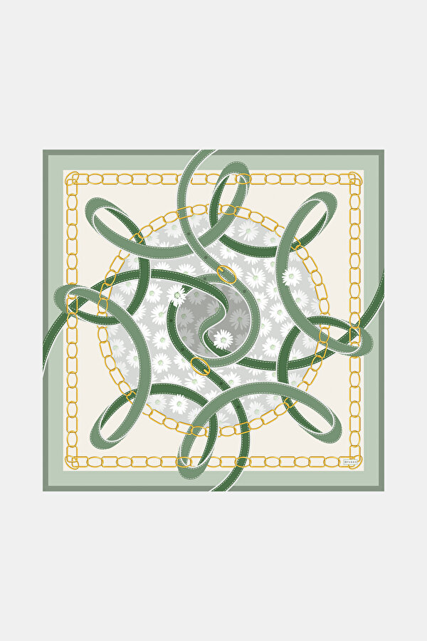 GREEN OBJECT DESIGN TWILL SCARF