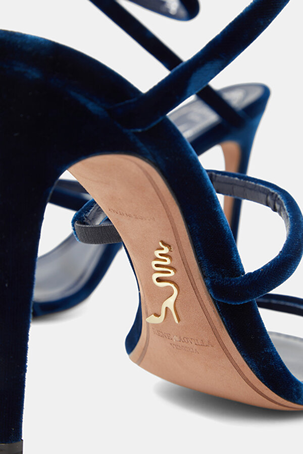 NAVY BLUE VELVET SHOE 6