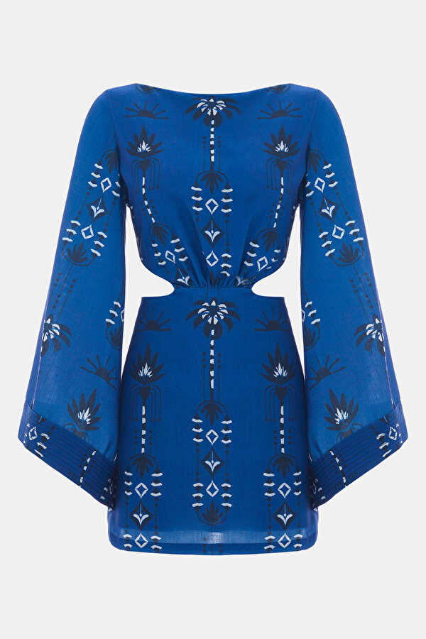 BLUE LONG SLEEVE MINI DRESS 6