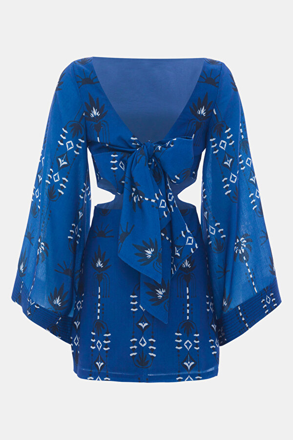 BLUE LONG SLEEVE MINI DRESS 7