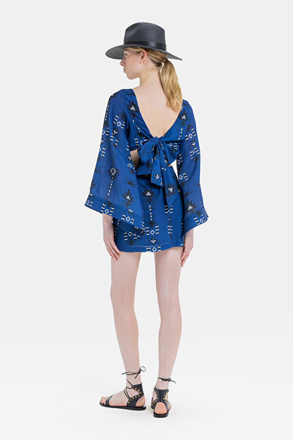 BLUE LONG SLEEVE MINI DRESS 2
