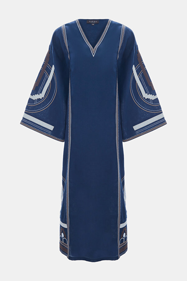 NAVY BLUE LINEN KAFTA 6