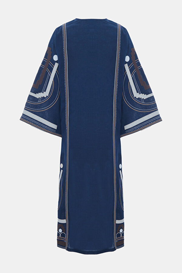 NAVY BLUE LINEN KAFTA 7