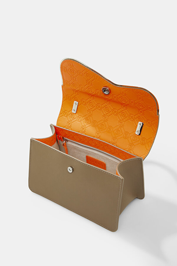 ORANGE MONOGRAM LEATHER BAG 7
