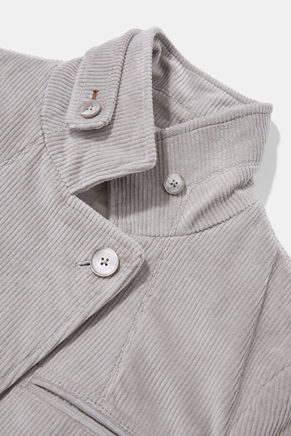 GREY UPRIGHT COLLAR JACKET 11
