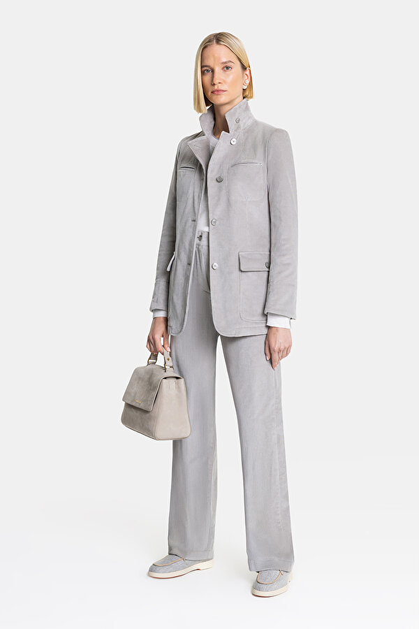GREY STRAIGHT CUT TROUSERS