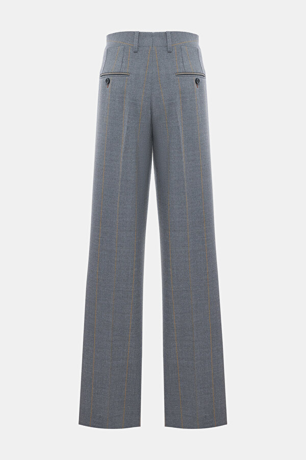MUSTARD STRIPED STRAIGHT CUT TROUSERS 6
