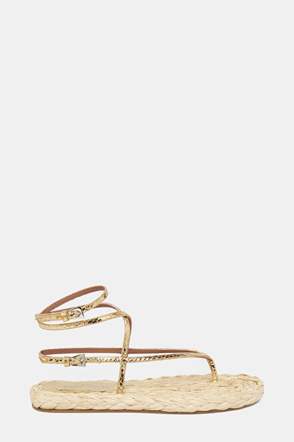 GOLD LEATHER SANDALS