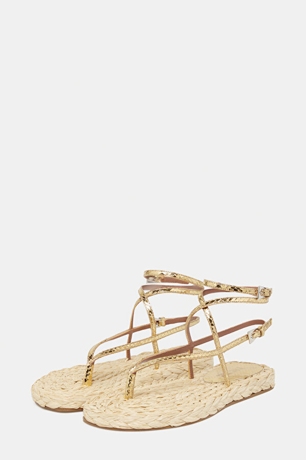 GOLD LEATHER SANDALS 2