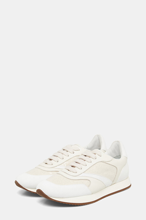 ECRU SUEDE SNEAKER KADIN 2
