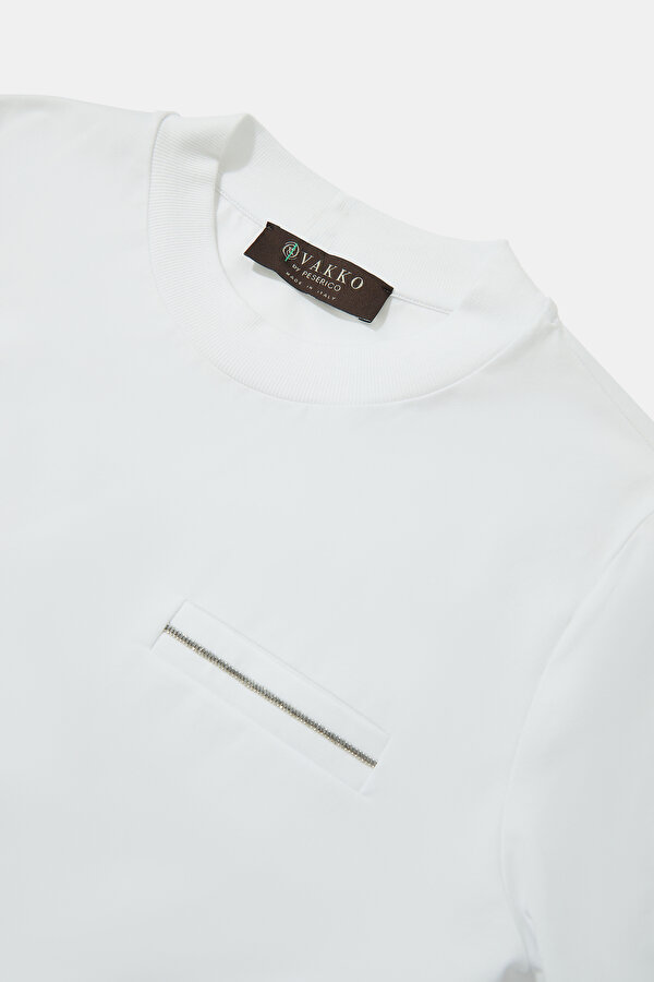 WHITE BASIC / ROUND NECKLINE SHORT SLEEVE TSHIRT 7