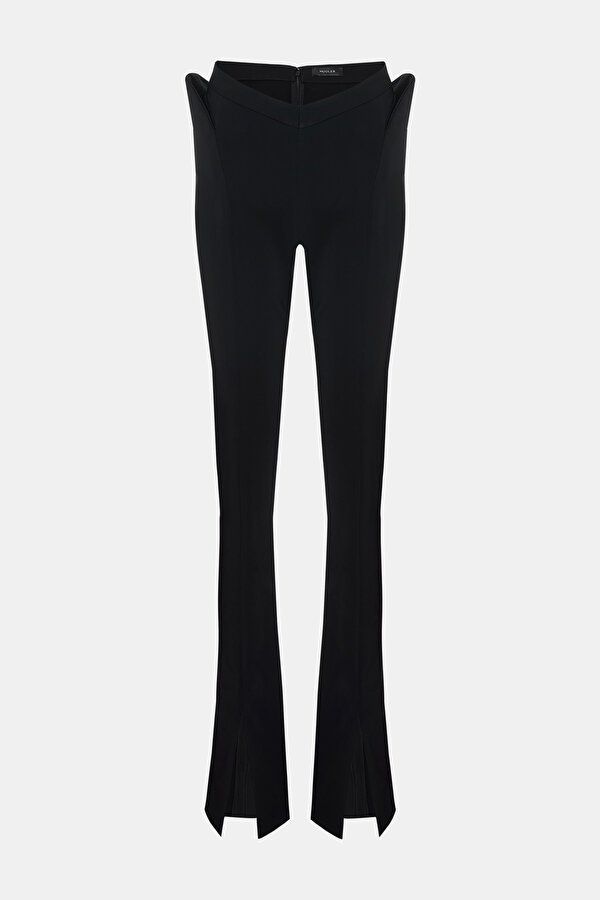 BLACK SKINNY LEG CREPE TROUSERS