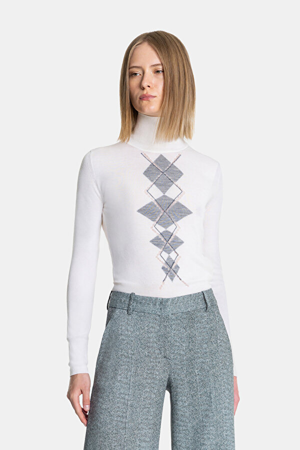 GREY UPRIGHT COLLAR TRICOT