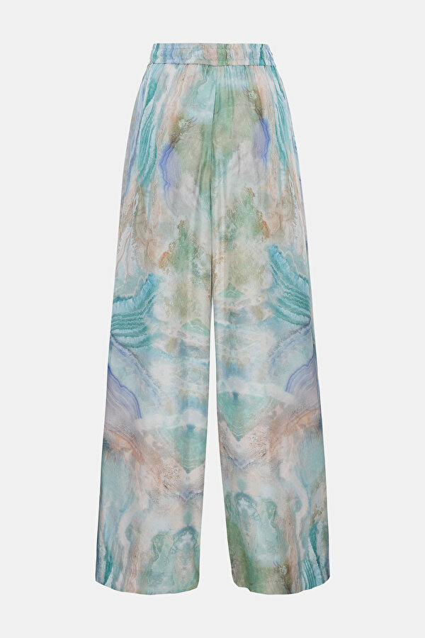 ECRU WIDE LEG SILK TROUSERS 2