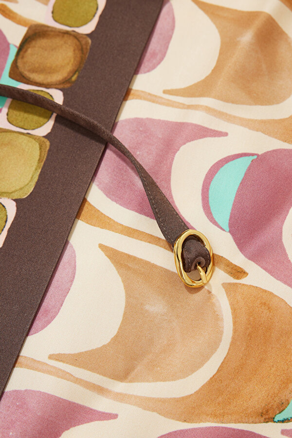 BROWN DESIGN FILLED MINI DRESS 6
