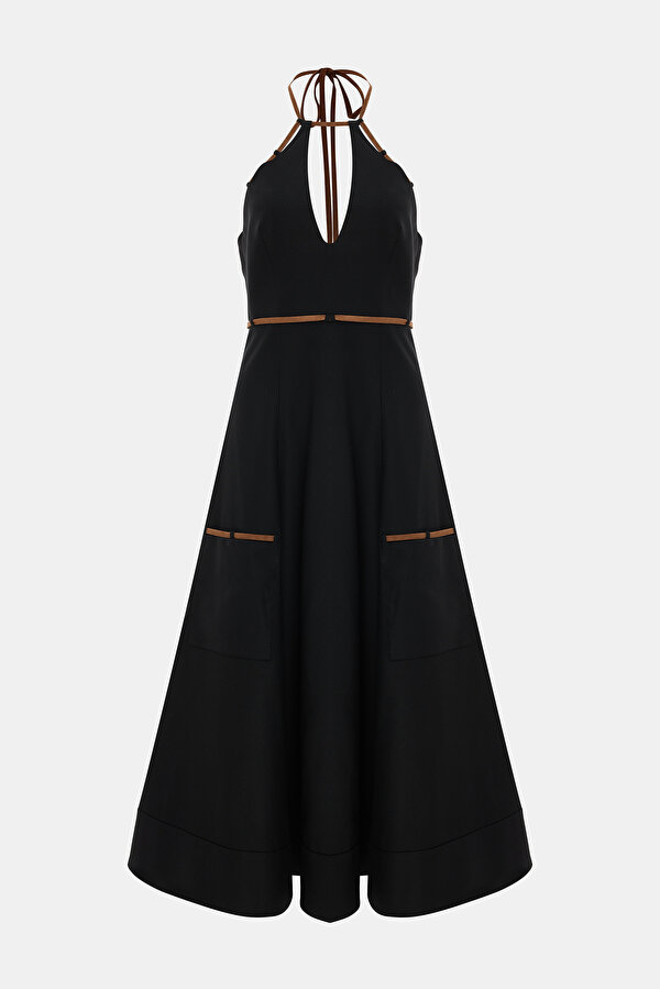 BLACK MIDI DRESS