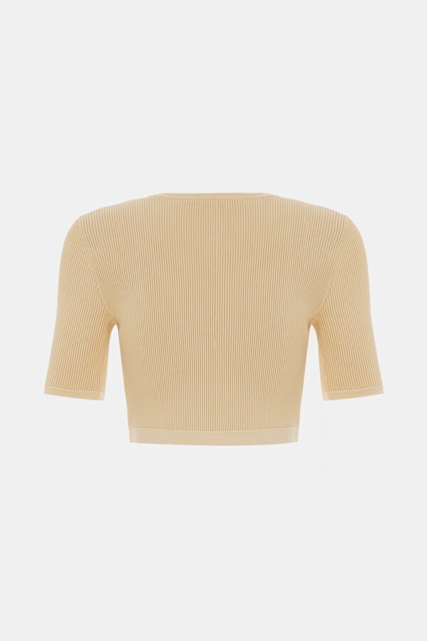 BEİGE SHORT SLEEVE BLOUSE 2