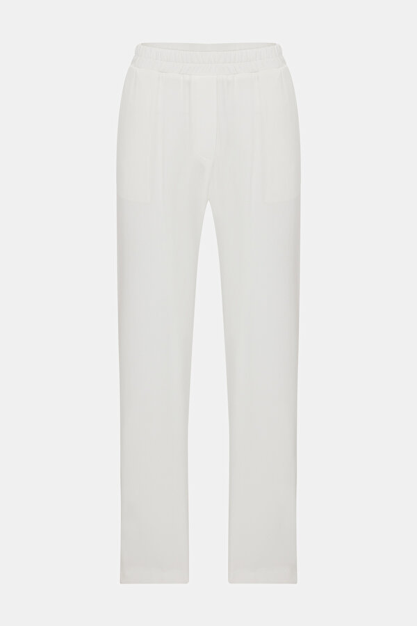 ECRU STRAIGHT CUT TROUSERS