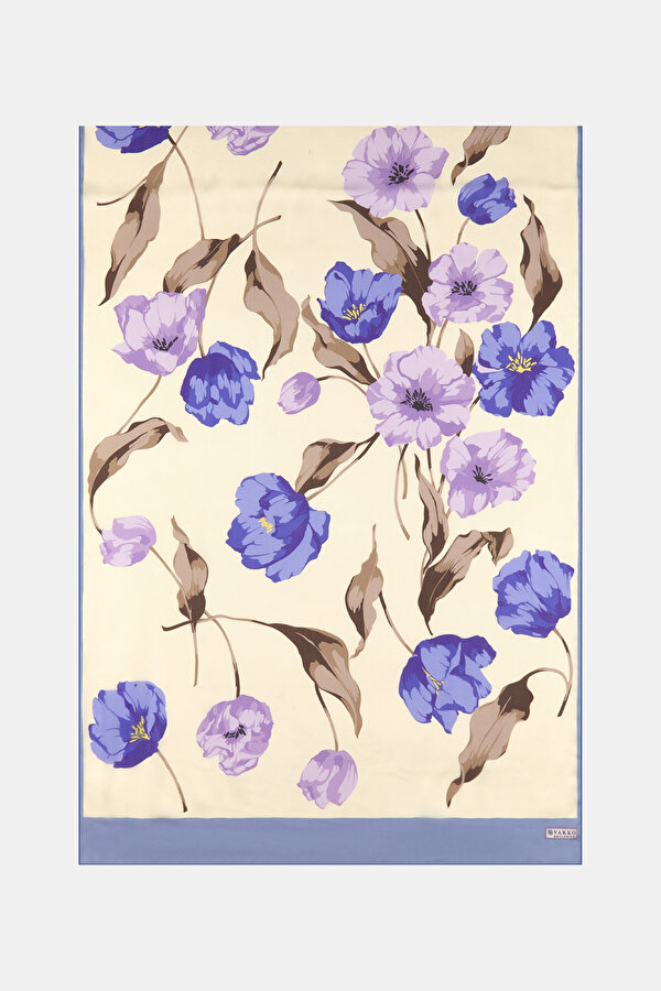 LILAC FLORAL DESIGN CHIFFON VOILE SHAWL