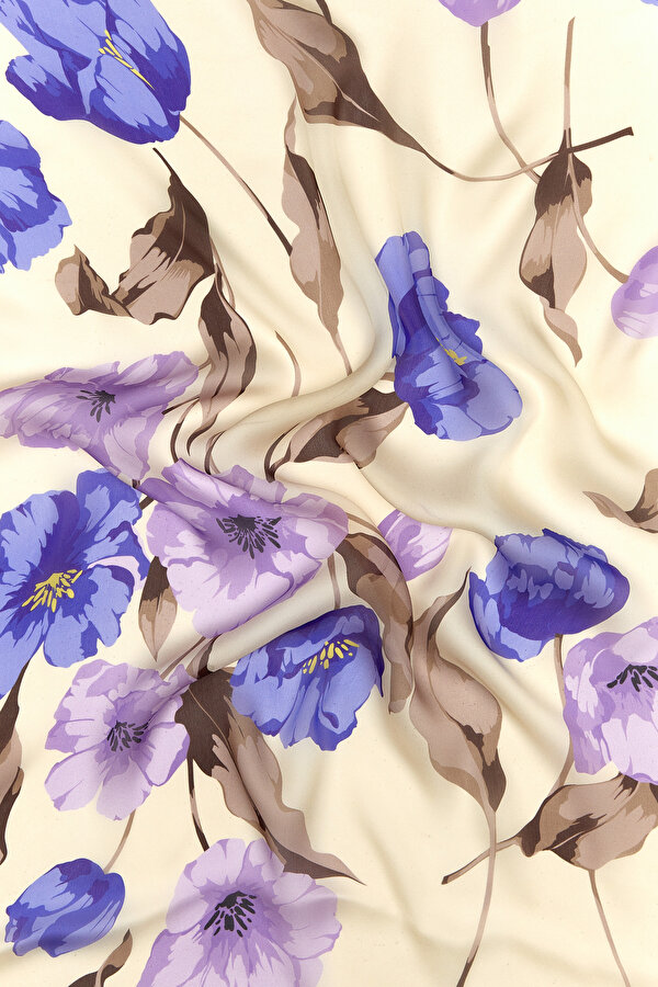 LILAC FLORAL DESIGN CHIFFON VOILE SHAWL 2