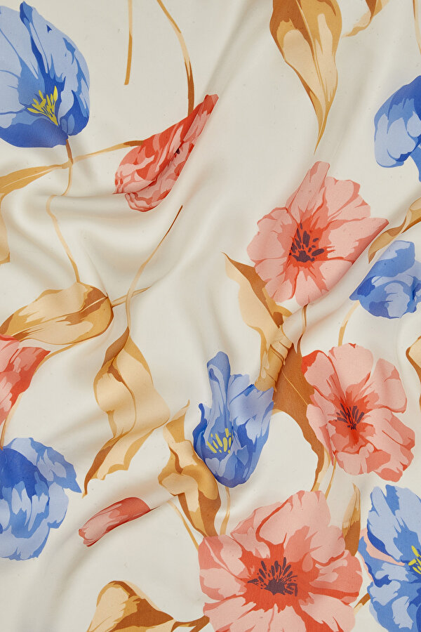 GOLD FLORAL DESIGN CHIFFON VOILE SHAWL 2