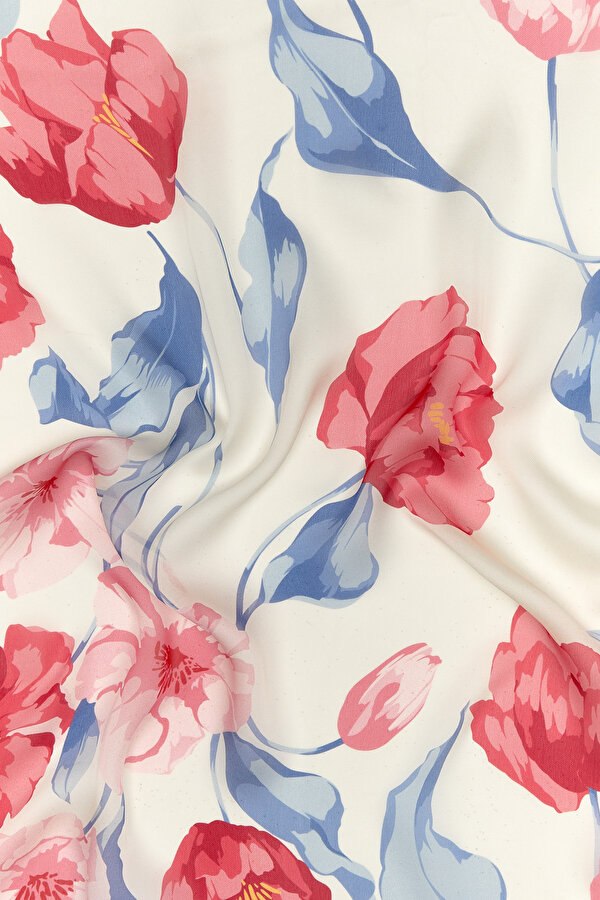 LIGHT PINK FLORAL DESIGN CHIFFON VOILE SHAWL 2
