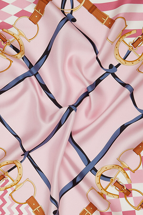 PINK OBJECT DESIGN TWILL SCARF 2