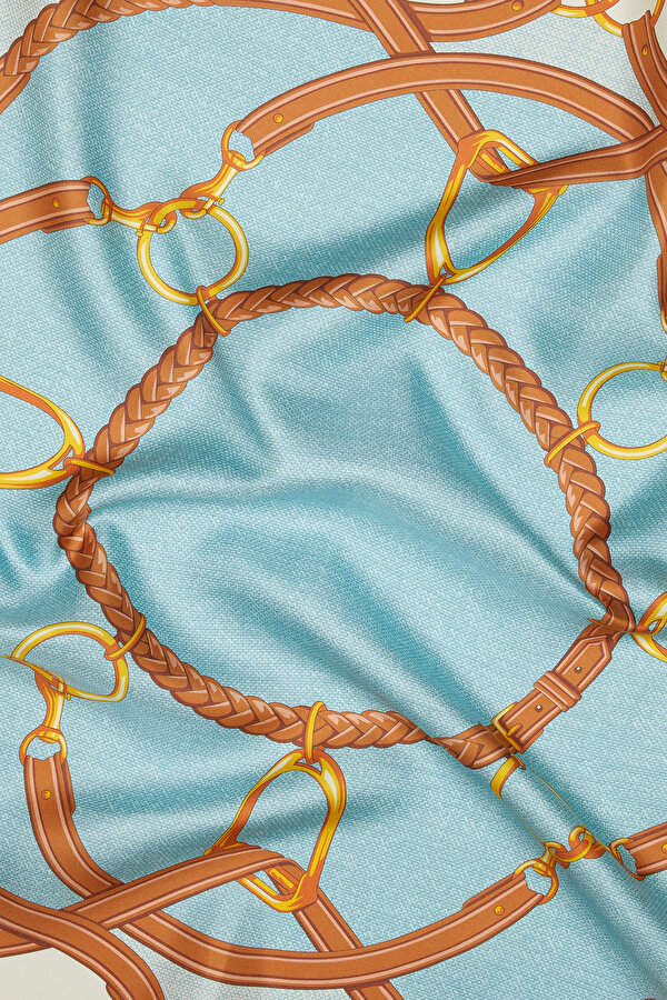 WATER GREEN OBJECT DESIGN TWILL SCARF 2