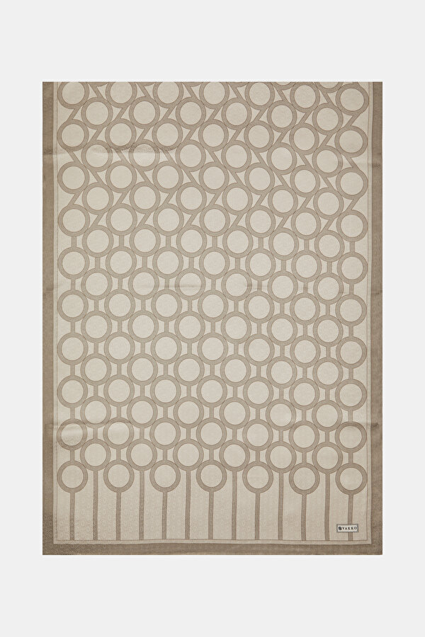 MINK GEOMETRIC DESIGN JAQUARD SHAWL