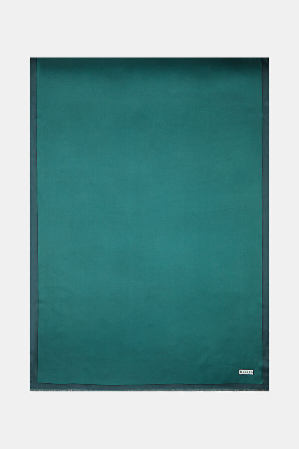 ZÜMRÜT YEŞİLİ DÜZ TWILL İPEK ŞAL