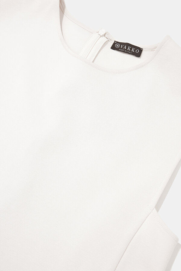 CREAM SLEEVELESS DRESS 6