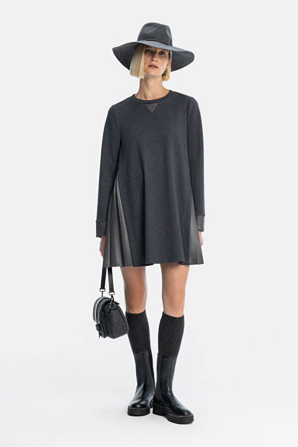 ANTHRACITE LONG SLEEVE DRESS