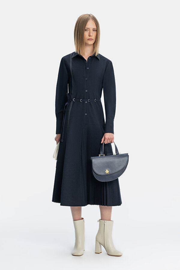 NAVY BLUE LONG SLEEVE DRESS