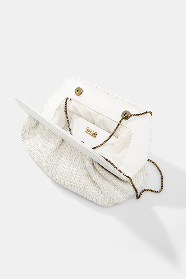 WHITE WICKER BAG 6