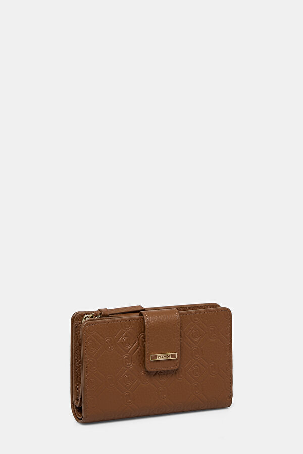 TAN MONOGRAM LEATHER WALLET 2
