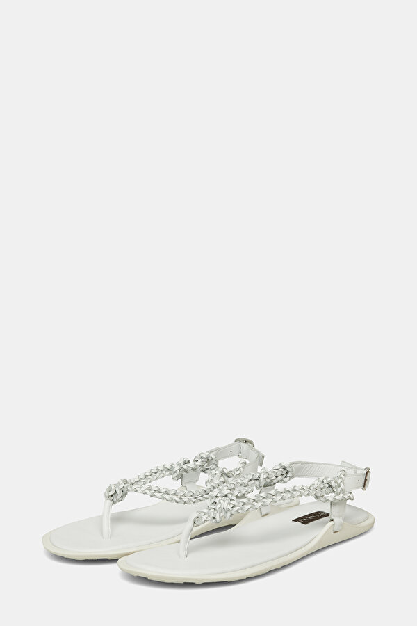 WHITE LEATHER SANDALS 2